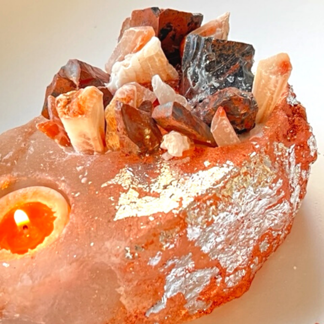 Opal-Obsidian-Jasper - Kat & Gio Aromatherapy Crystal Gemstone Candles 