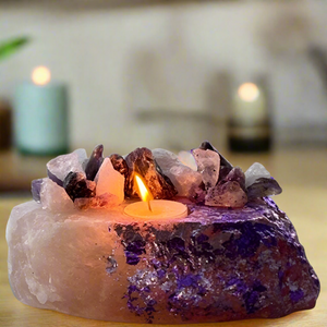 Amethyst - Rose Quartz - Kat & Gio Aromatherapy Crystal Gemstone Candles 