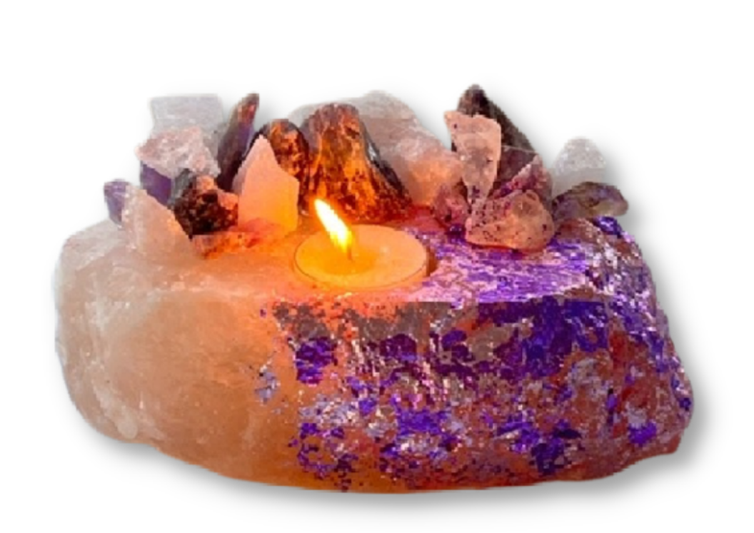 Amethyst - Rose Quartz - Kat & Gio Aromatherapy Crystal Gemstone Candles 