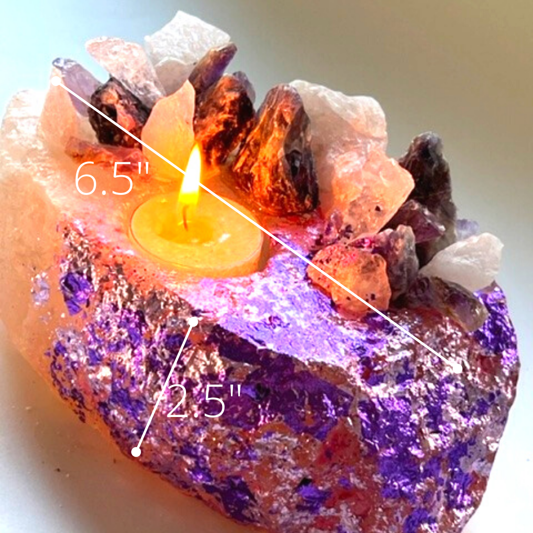 Amethyst - Rose Quartz - Kat & Gio Aromatherapy Crystal Gemstone Candles 
