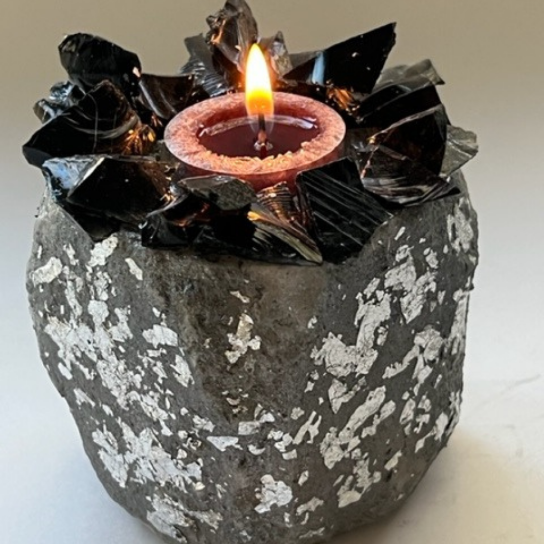 Black Obsidian - Kat & Gio Aromatherapy Crystal Gemstone Candles 