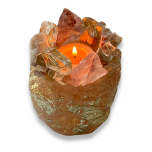 Fire Opal - Fire Quartz - Kat & Gio Aromatherapy Crystal Gemstone Candles 