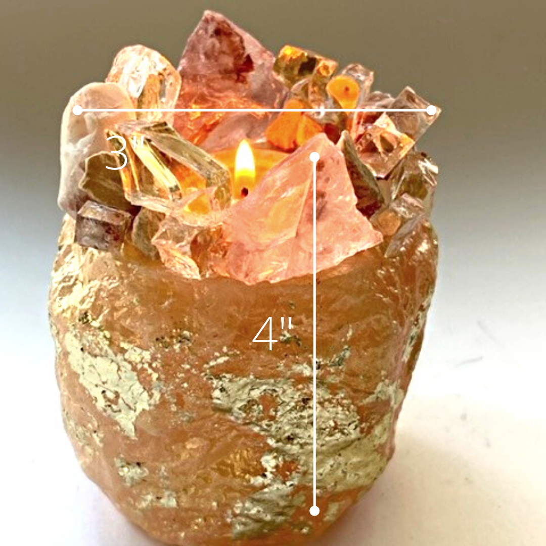 Fire Opal - Fire Quartz - Kat & Gio Aromatherapy Crystal Gemstone Candles 