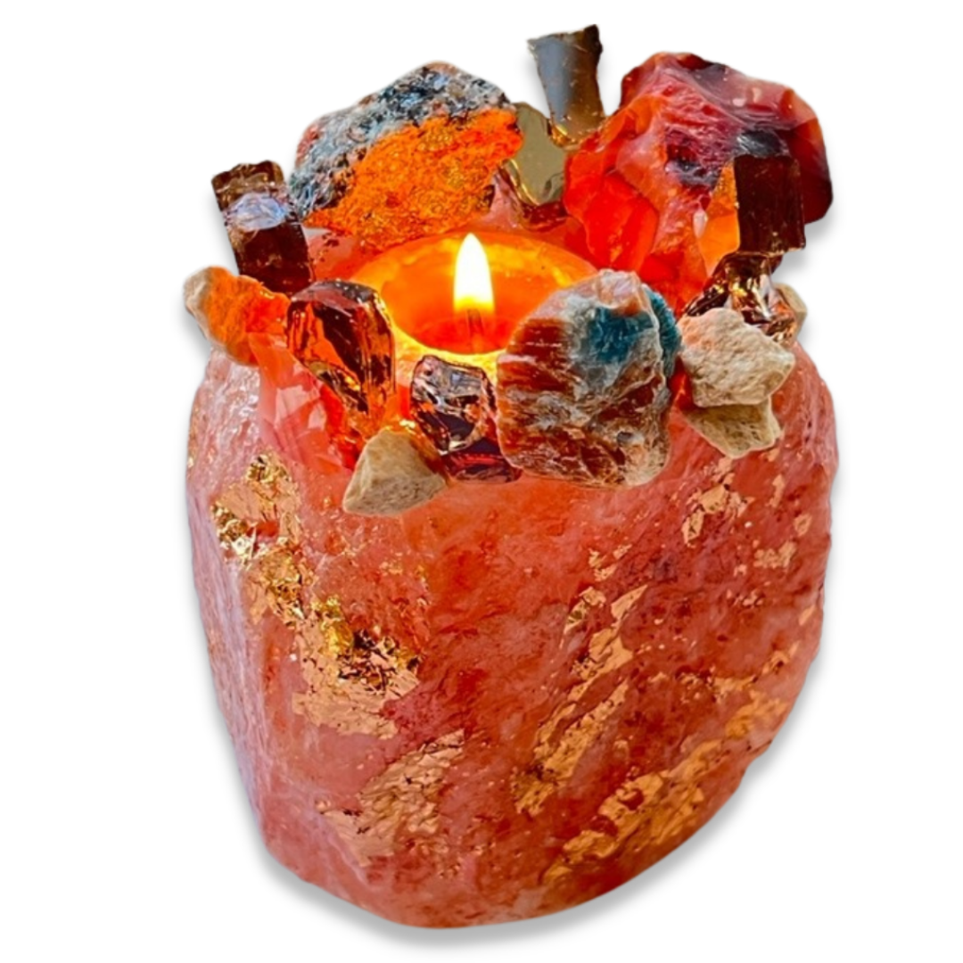 Apatite - Fire Opal - Kat & Gio Aromatherapy Crystal Gemstone Candles 
