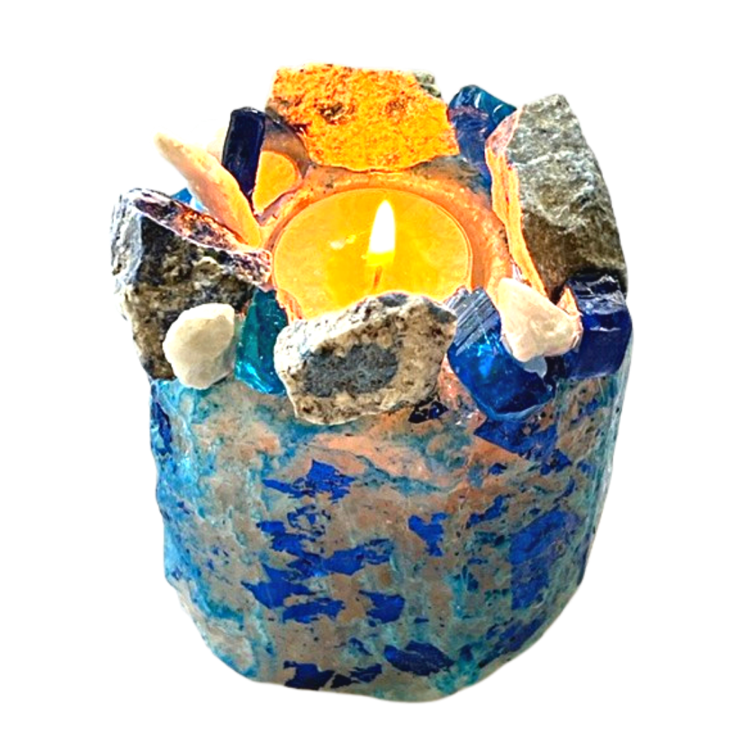 Sodalite - Granite K2 - Kat & Gio Aromatherapy Crystal Gemstone Candles 