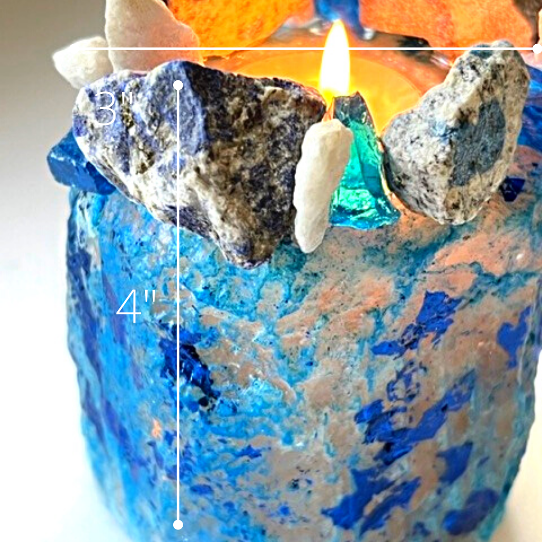 Sodalite - Granite K2 - Kat & Gio Aromatherapy Crystal Gemstone Candles 
