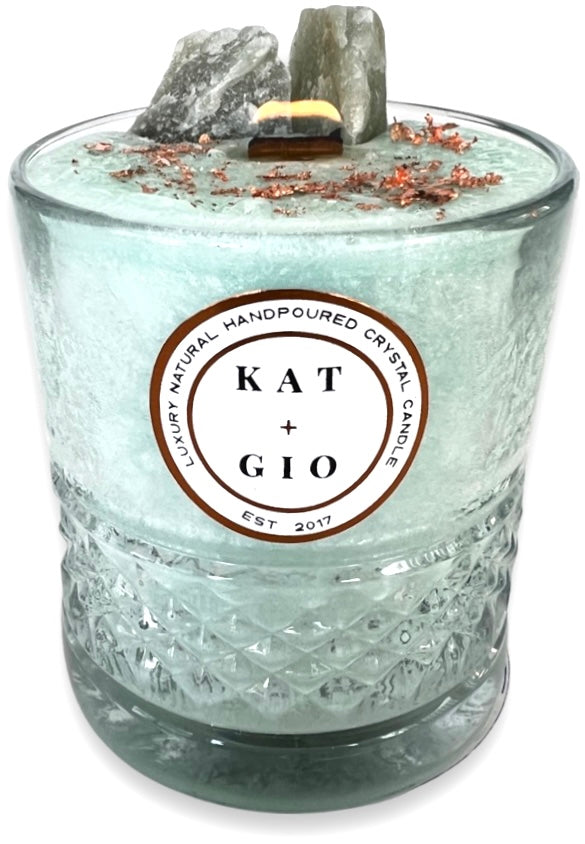 Aventurine Crystal Candle - Natural Scented Candle with Healing Crystals 
