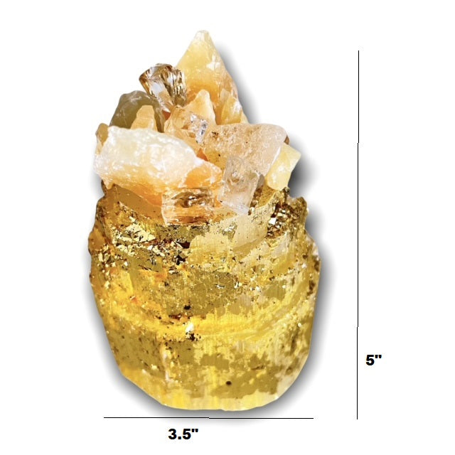 NATURAL SELENITE  Calcite+Onyx - Kat & Gio Aromatherapy Crystal Gemstone Candles 