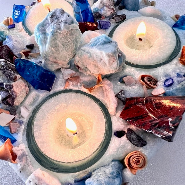 COSMIC ATOLL 02 - Kat & Gio Aromatherapy Crystal Gemstone Candles 