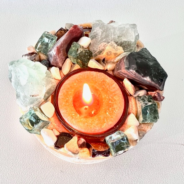 GLACIAL DUNE 04 - Kat & Gio Aromatherapy Crystal Gemstone Candles 
